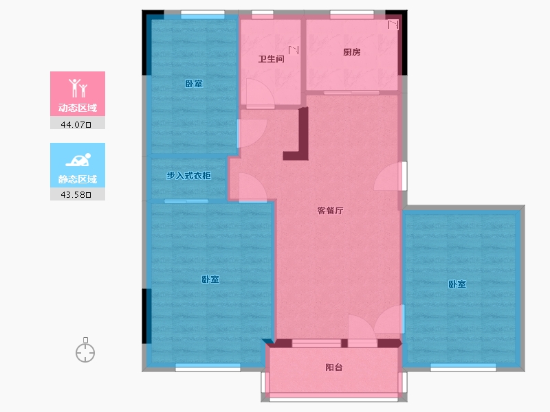 河北省-沧州市-碧桂园凤凰生态城-79.00-户型库-动静分区