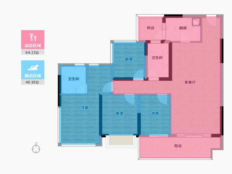 四川省-成都市-天府中心城 C时代-98.96-户型库-动静分区