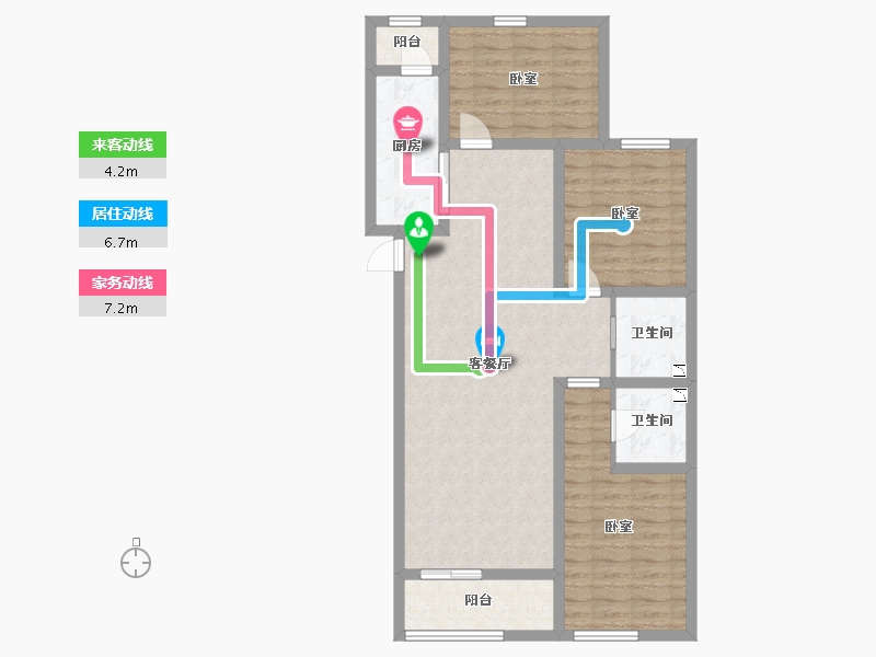 山西省-太原市-中正·亲贤们-92.31-户型库-动静线