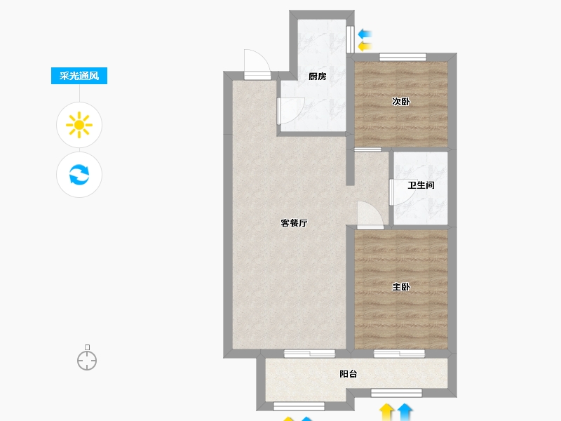 河北省-廊坊市-廊坊孔雀城公园海一期-58.59-户型库-采光通风