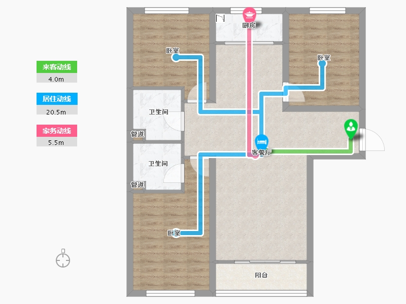 山西省-大同市-碧水云天·御河苑-88.94-户型库-动静线