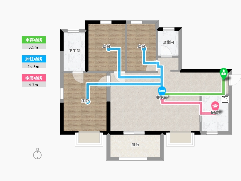 广东省-东莞市-麻涌万科珠江东岸-77.78-户型库-动静线