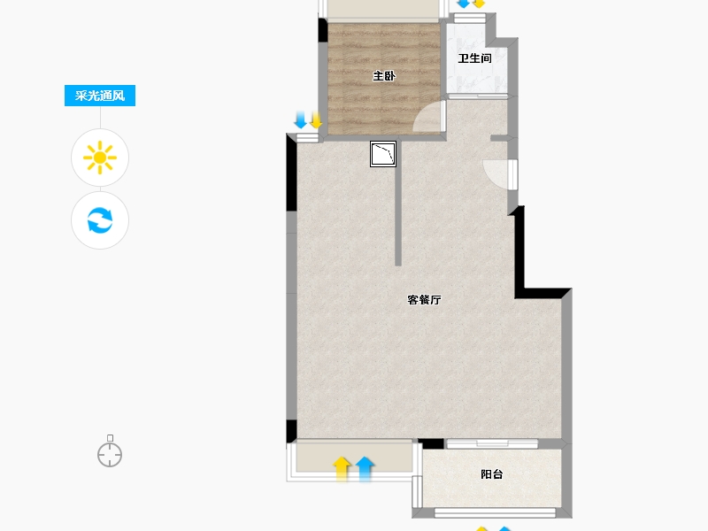 四川省-成都市-华侨城碧桂园莫奈的湖-62.88-户型库-采光通风