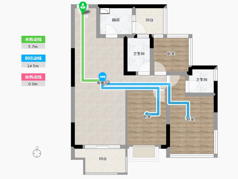 四川省-成都市-天府中心城 C时代-76.95-户型库-动静线