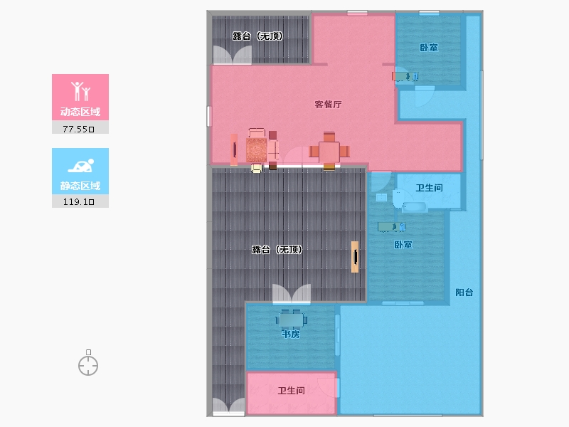 云南省-昆明市-乡鸭湖忆江南-256.01-户型库-动静分区