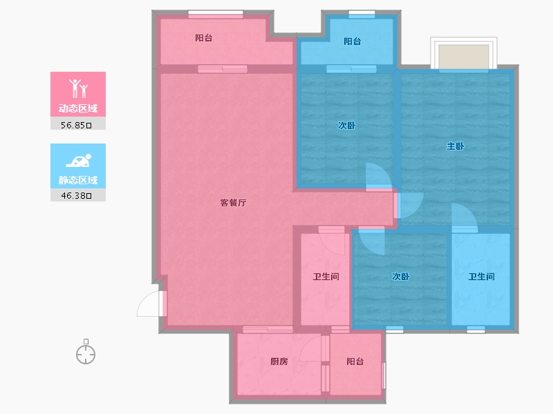 四川省-资阳市-新华阳光誉品-91.53-户型库-动静分区