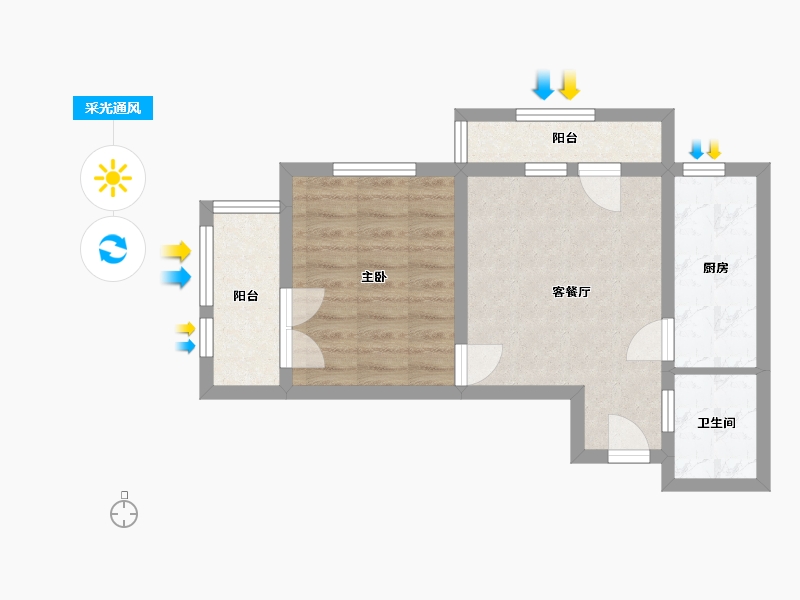 河北省-廊坊市-龙邸·厚得街-45.40-户型库-采光通风