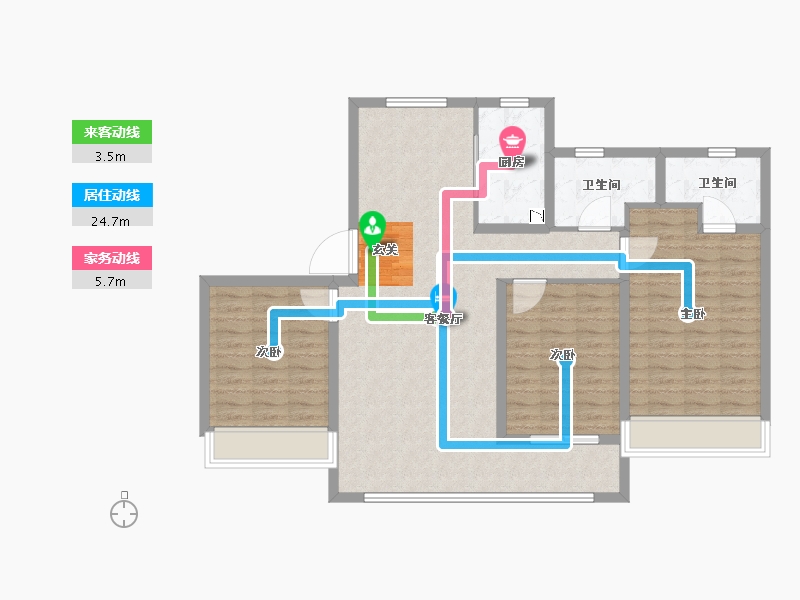 河北省-邢台市-天正金域华府-105.00-户型库-动静线