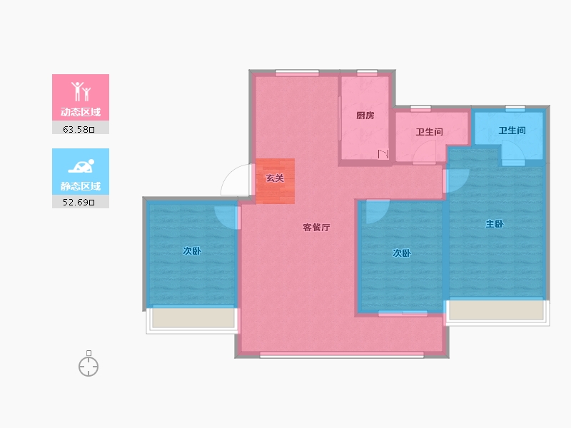 河北省-邢台市-天正金域华府-105.00-户型库-动静分区