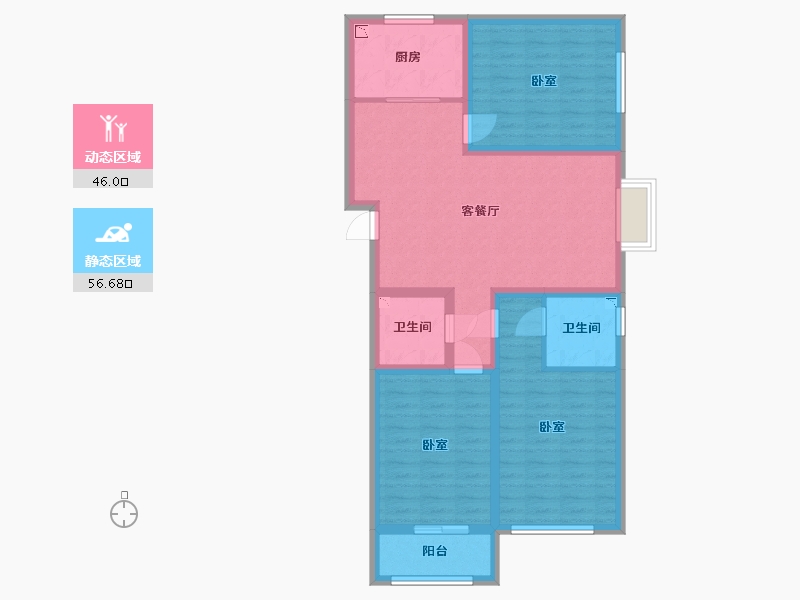 山西省-太原市-中正·亲贤们-91.13-户型库-动静分区