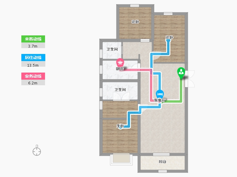 河北省-石家庄市-滨江·荣盛华府-90.02-户型库-动静线