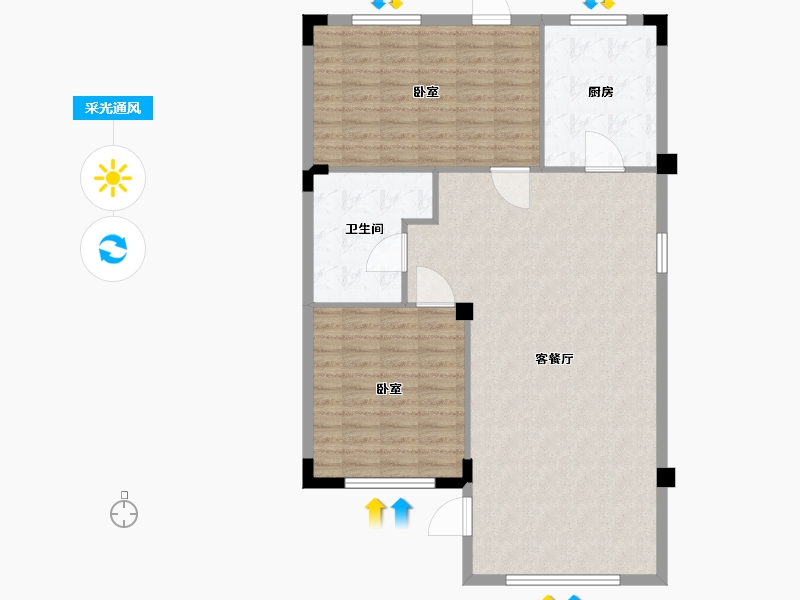 河北省-沧州市-碧桂园凤凰生态城-108.00-户型库-采光通风