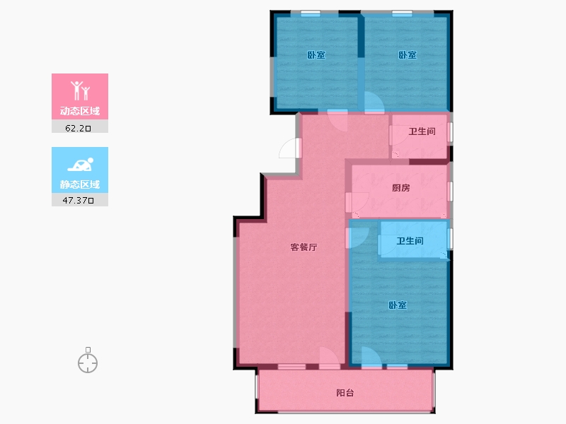 河北省-廊坊市-阿尔卡迪亚清芷苑-98.00-户型库-动静分区