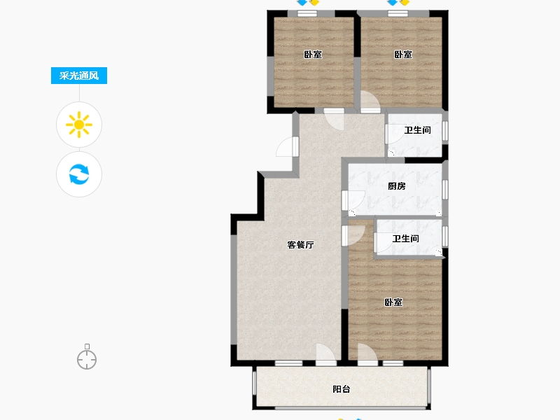 河北省-廊坊市-阿尔卡迪亚清芷苑-98.00-户型库-采光通风