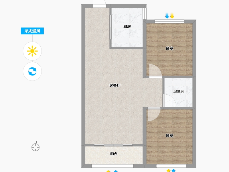 河北省-保定市-花溪壹号院-71.00-户型库-采光通风