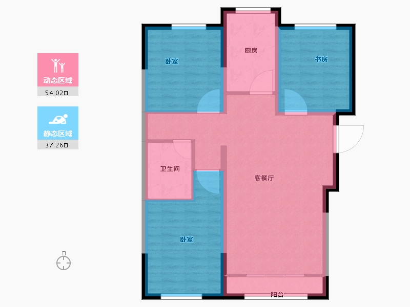 河北省-保定市-学府澜湾-82.00-户型库-动静分区