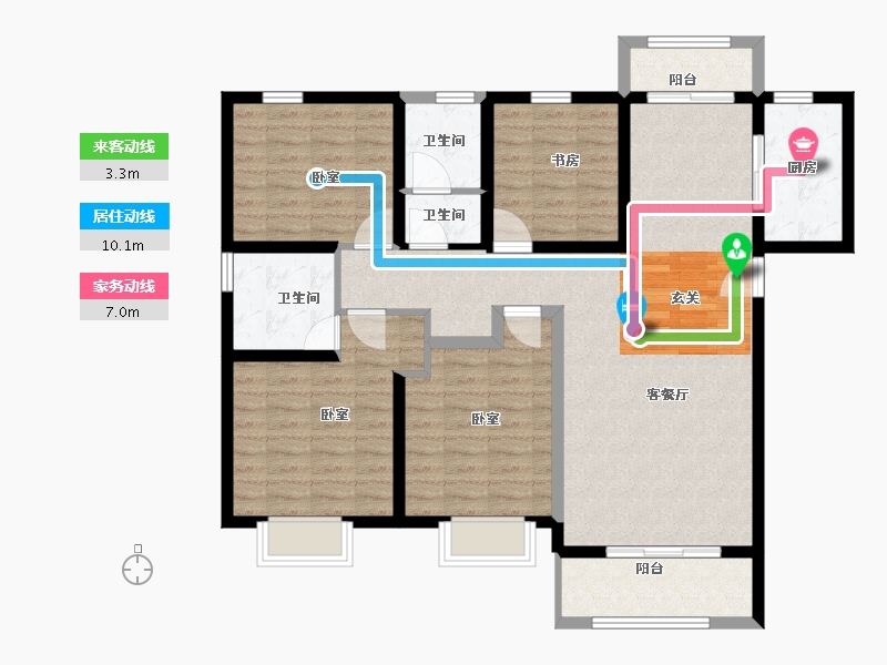 山西省-太原市-红星·紫御半山-109.94-户型库-动静线