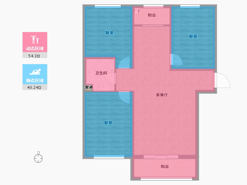 山西省-大同市-碧水云天·御河苑-84.77-户型库-动静分区