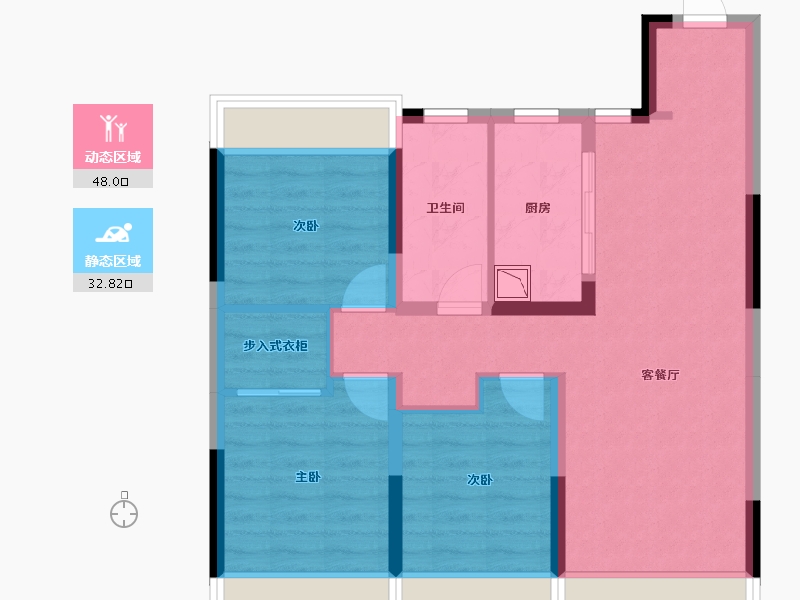 吉林省-长春市-中海盛世城-71.47-户型库-动静分区