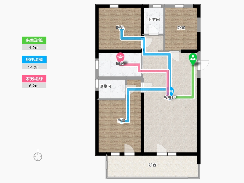 河北省-廊坊市-阿尔卡迪亚清芷苑-96.00-户型库-动静线