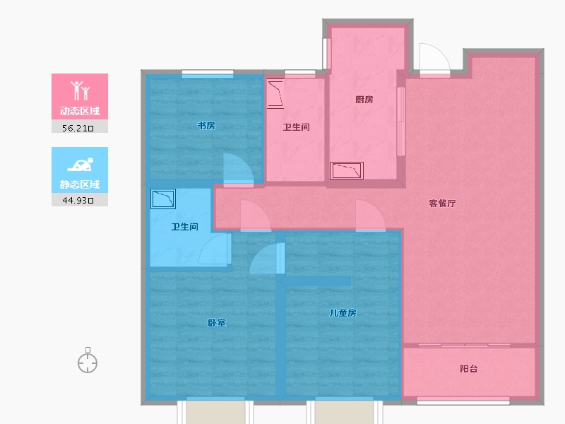 山西省-太原市-山钢铭著-90.00-户型库-动静分区