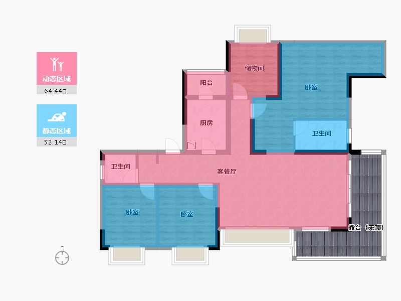 四川省-成都市-兴城人居云山府-117.05-户型库-动静分区