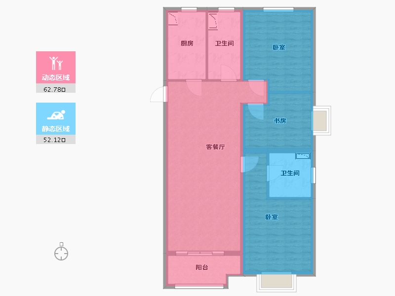 山西省-太原市-融创外滩公馆二期-103.00-户型库-动静分区