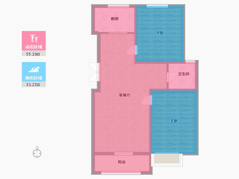 河北省-廊坊市-文院9号-77.70-户型库-动静分区