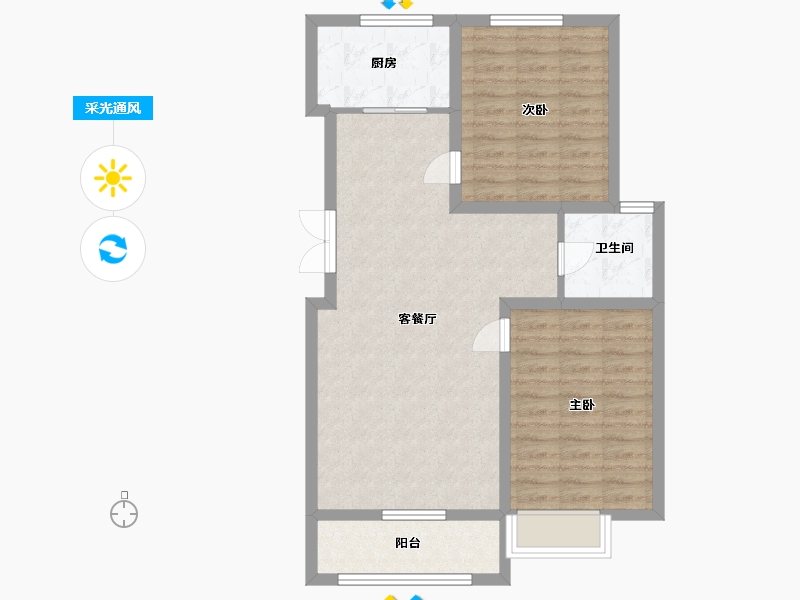 河北省-廊坊市-文院9号-77.70-户型库-采光通风