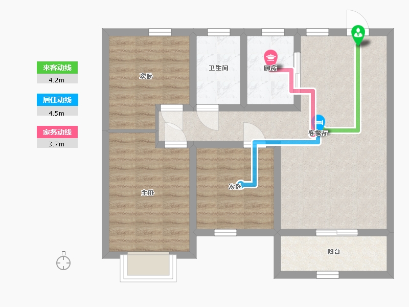 河北省-石家庄市-滨江·荣盛华府-70.58-户型库-动静线