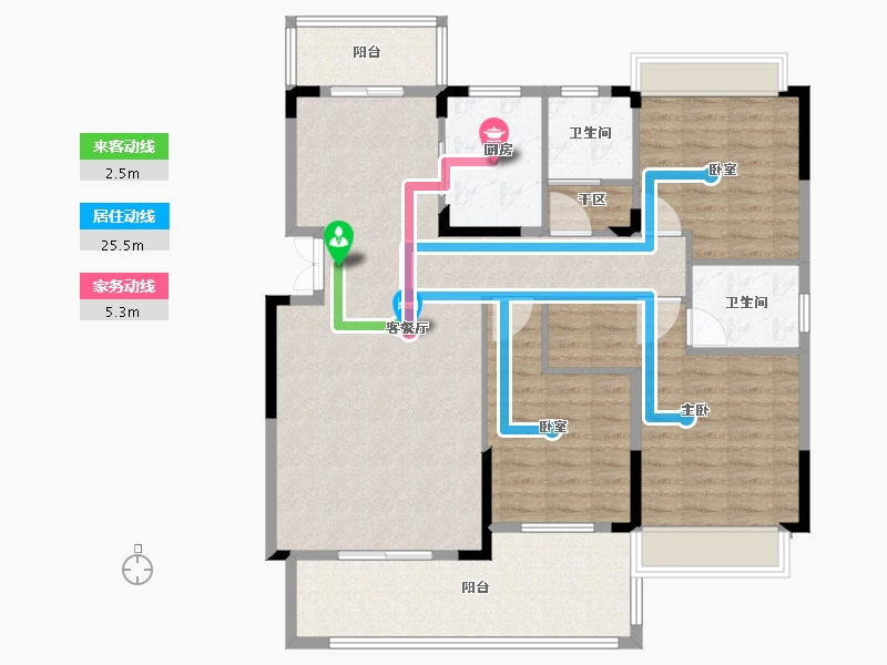 贵州省-安顺市-万博学府-111.55-户型库-动静线