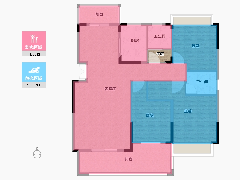 贵州省-安顺市-万博学府-111.55-户型库-动静分区