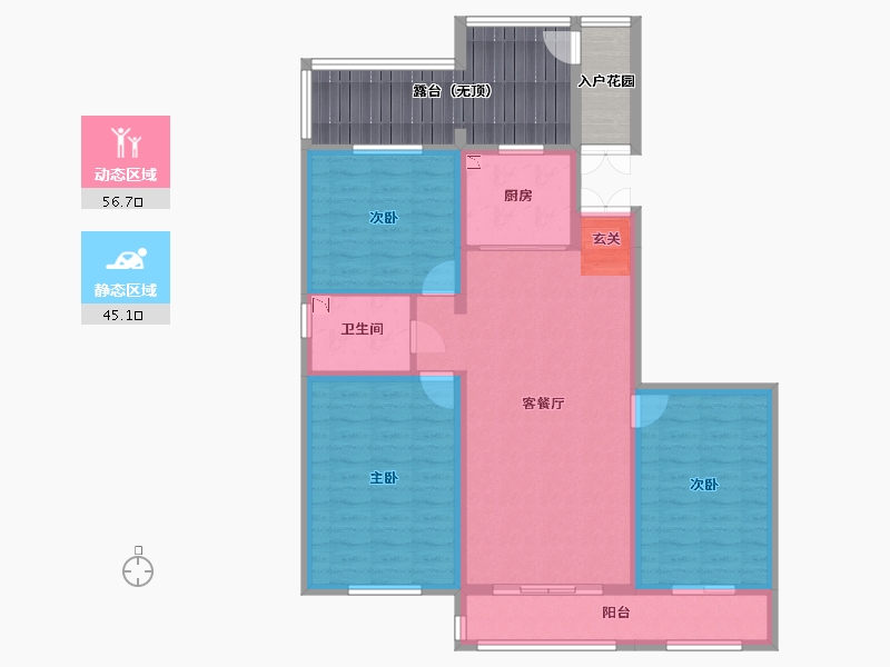 河北省-唐山市-左岸景林-108.16-户型库-动静分区