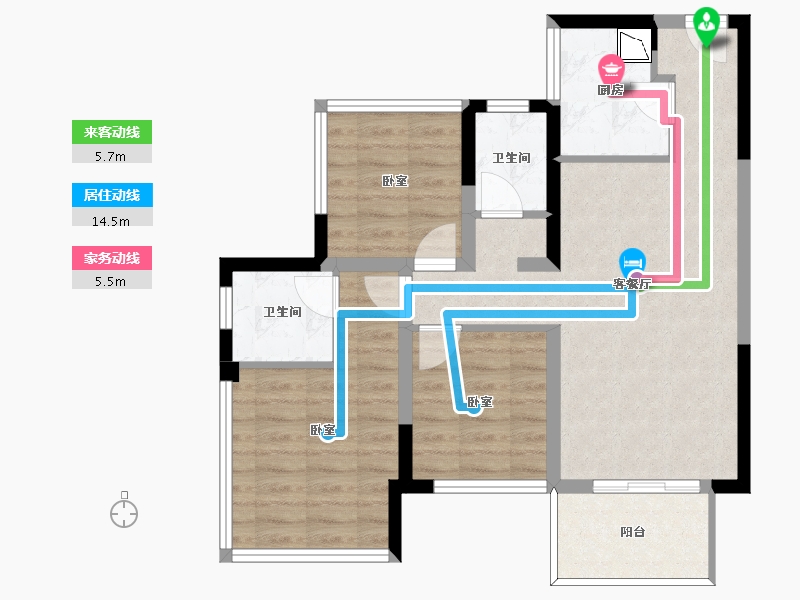 四川省-成都市-天府中心城 C时代-70.66-户型库-动静线