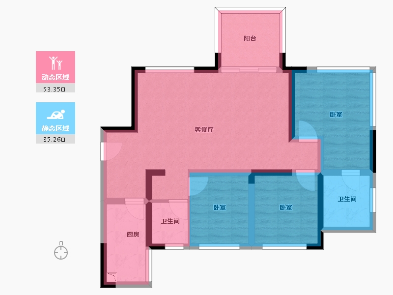 四川省-成都市-天府中心城 C时代-78.05-户型库-动静分区