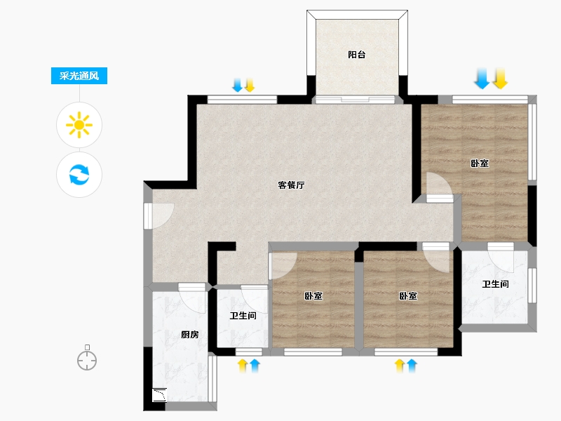 四川省-成都市-天府中心城 C时代-78.05-户型库-采光通风