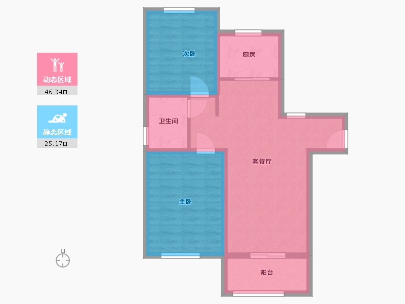 河北省-廊坊市-远通·名筑-63.38-户型库-动静分区