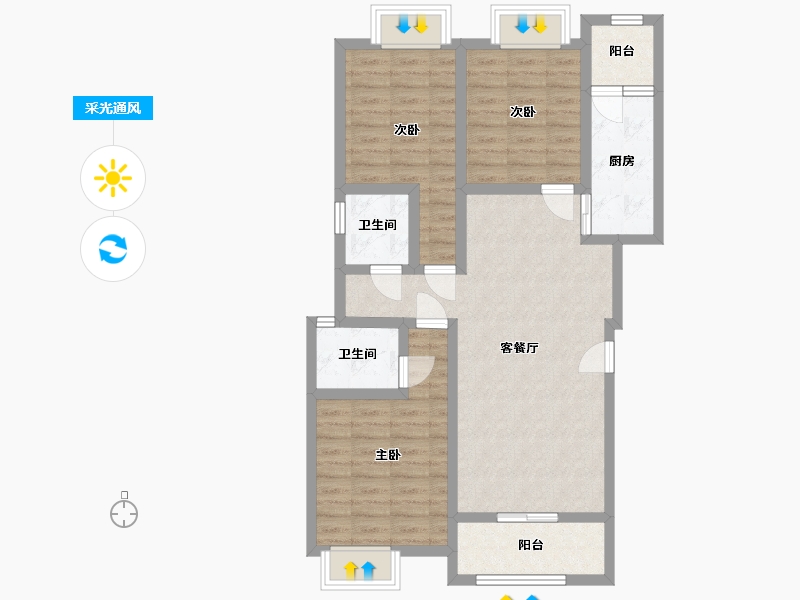 四川省-资阳市-新华阳光誉品-86.14-户型库-采光通风