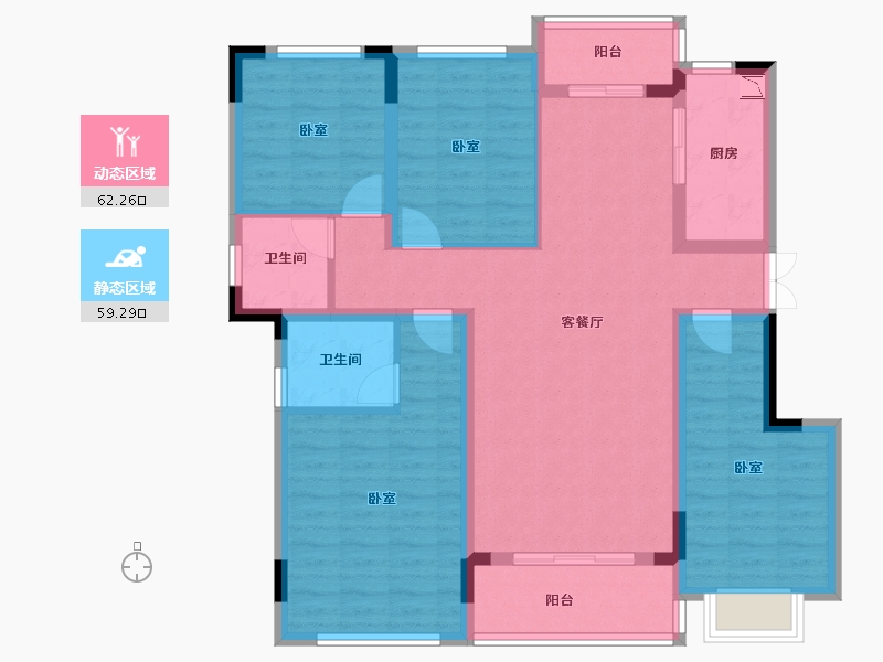 四川省-成都市-金地商置弘阳梵锦108-108.23-户型库-动静分区