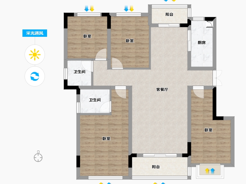 四川省-成都市-金地商置弘阳梵锦108-108.23-户型库-采光通风