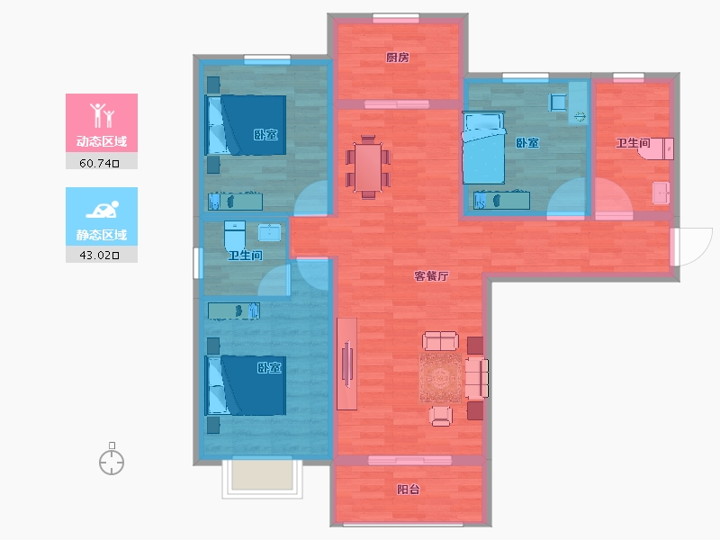 河北省-邯郸市-碧水倾城-92.47-户型库-动静分区