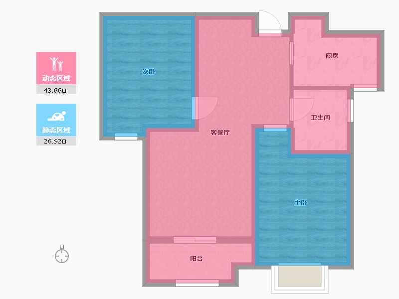 河北省-廊坊市-龙邸·厚得街-62.20-户型库-动静分区