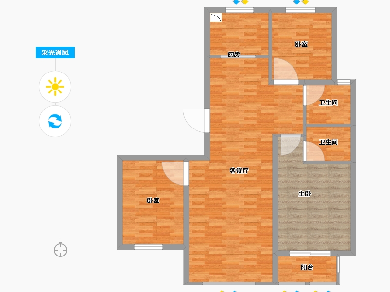 河北省-保定市-京南首府-93.24-户型库-采光通风