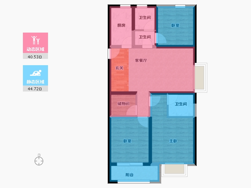 山西省-太原市-红星·紫御半山-74.58-户型库-动静分区