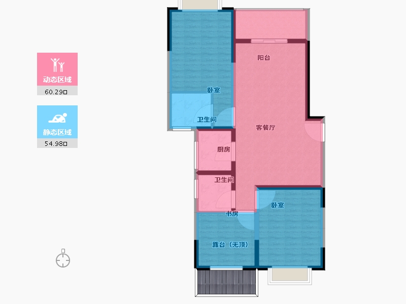 云南省-昆明市-金泰国际Ⅲ期名门-109.51-户型库-动静分区