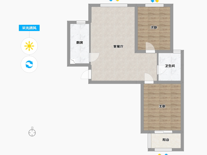 河北省-廊坊市-龙邸·厚得街-64.28-户型库-采光通风