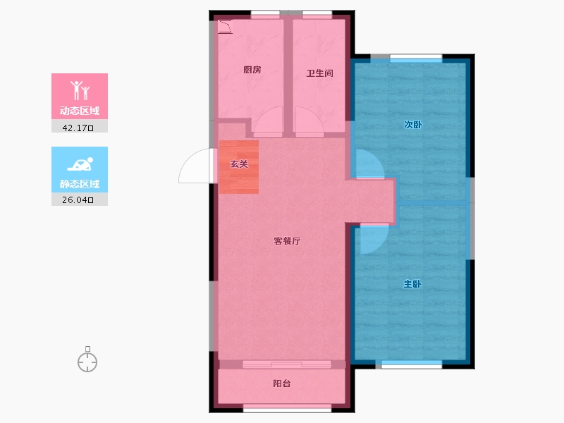 河北省-唐山市-金山壹号二期-60.65-户型库-动静分区