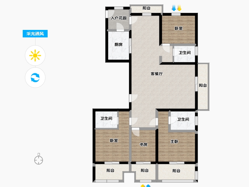 山西省-太原市-建投 · 祥澐府-144.12-户型库-采光通风