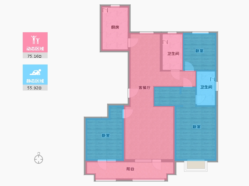 山西省-太原市-融创外滩公馆二期-117.00-户型库-动静分区