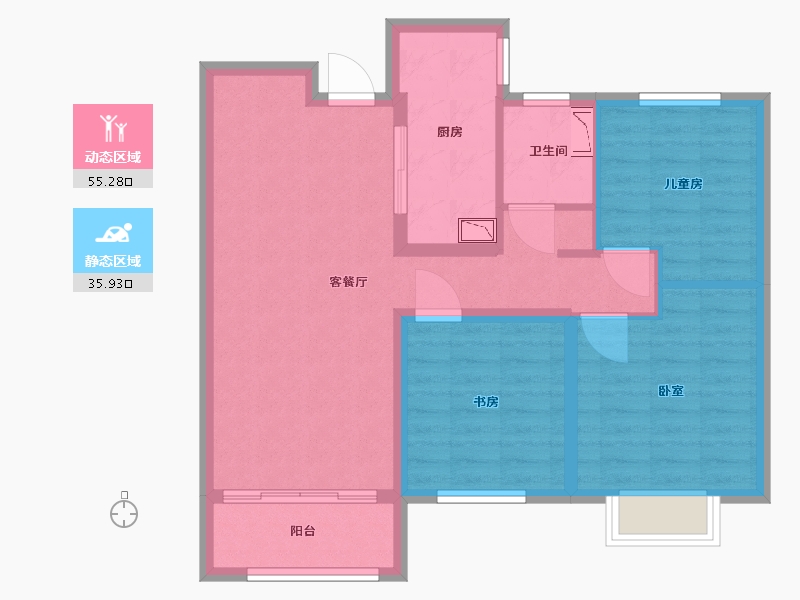 山西省-太原市-山钢铭著-81.13-户型库-动静分区